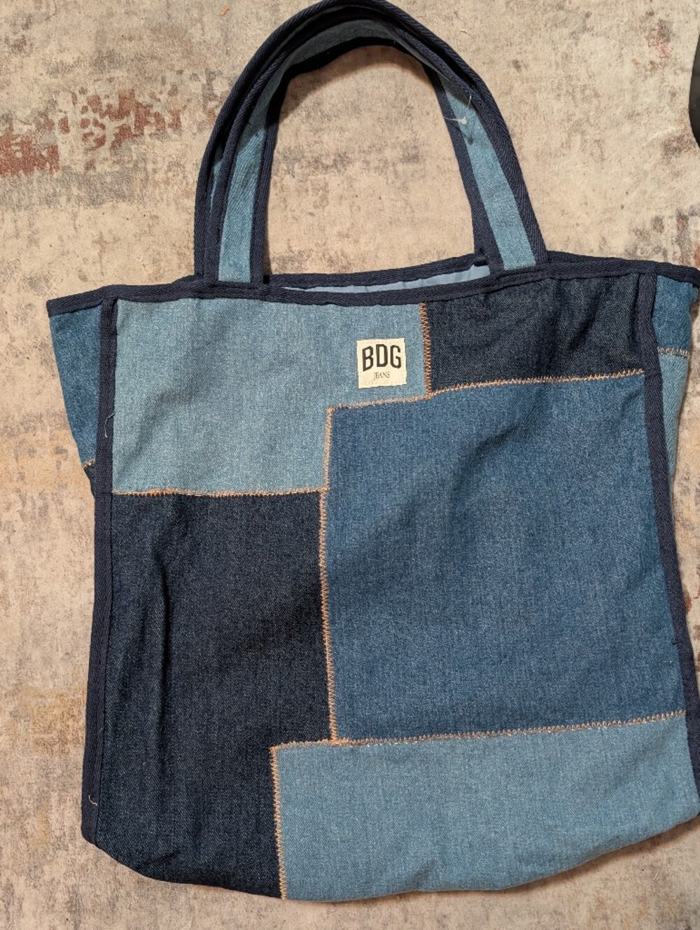 BDG Patchwork Denim Tote in Mixed Blue Shades